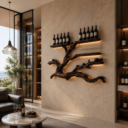 Wall Mounted Tree Wood Wine Rack