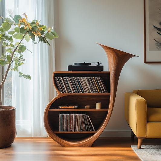 Organic Modern Record Player Stand