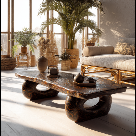 Handmade Solid Wood Rustic Coffee Table