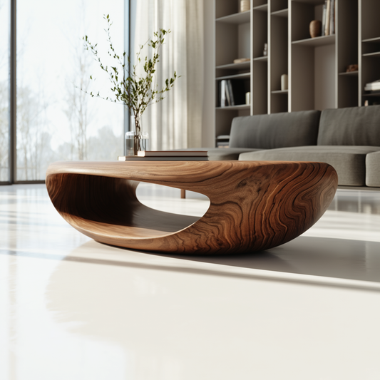 Organic Modern Oval Wood Coffee Table