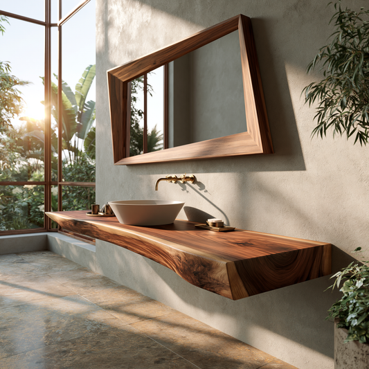 Floating Modern Rustic Wood Bathroom Vanity
