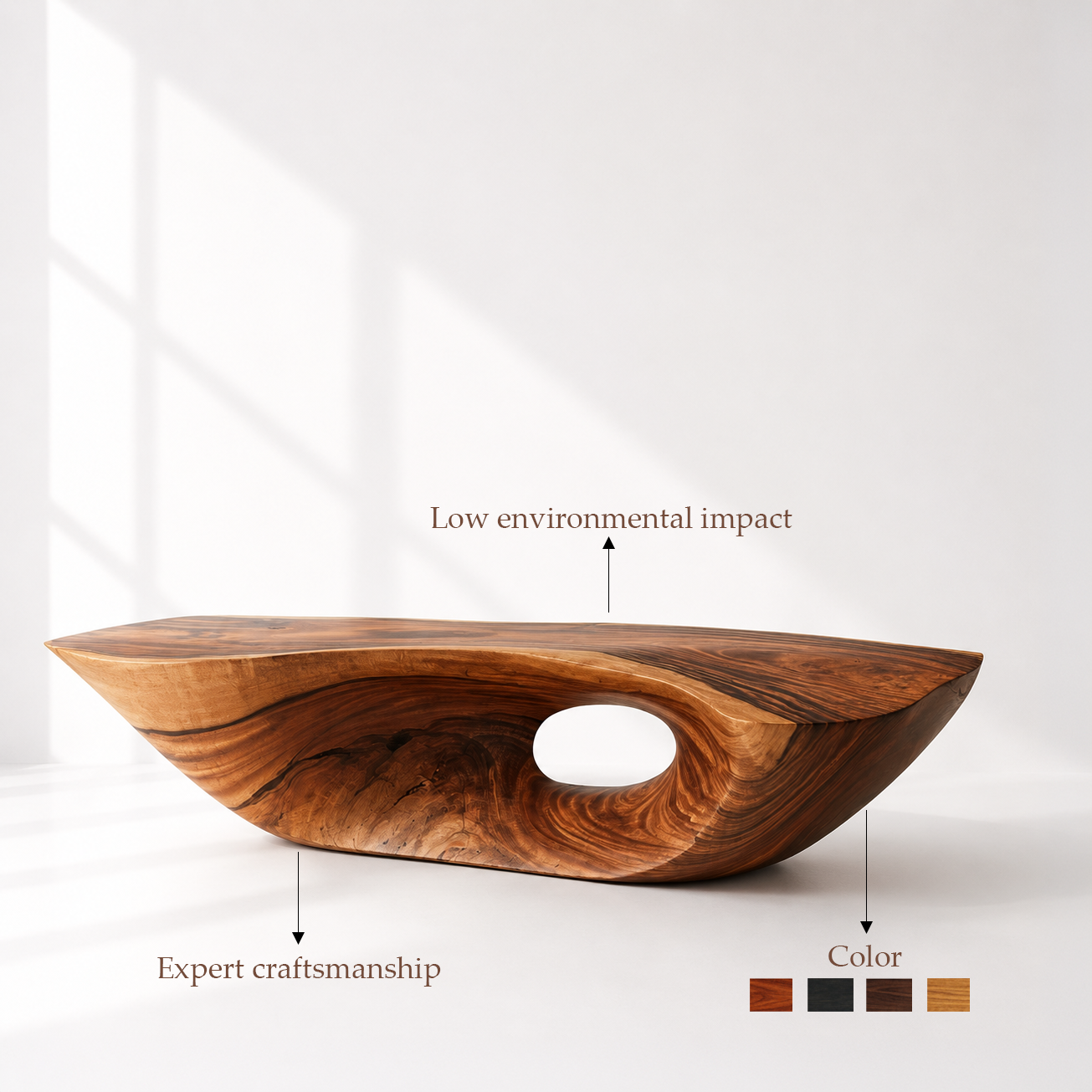 Handmade Artisanal Solid Wood Coffee Table