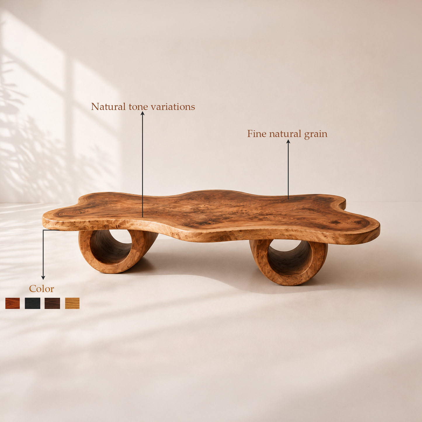 Rustic Modern Live Edge Coffee Table