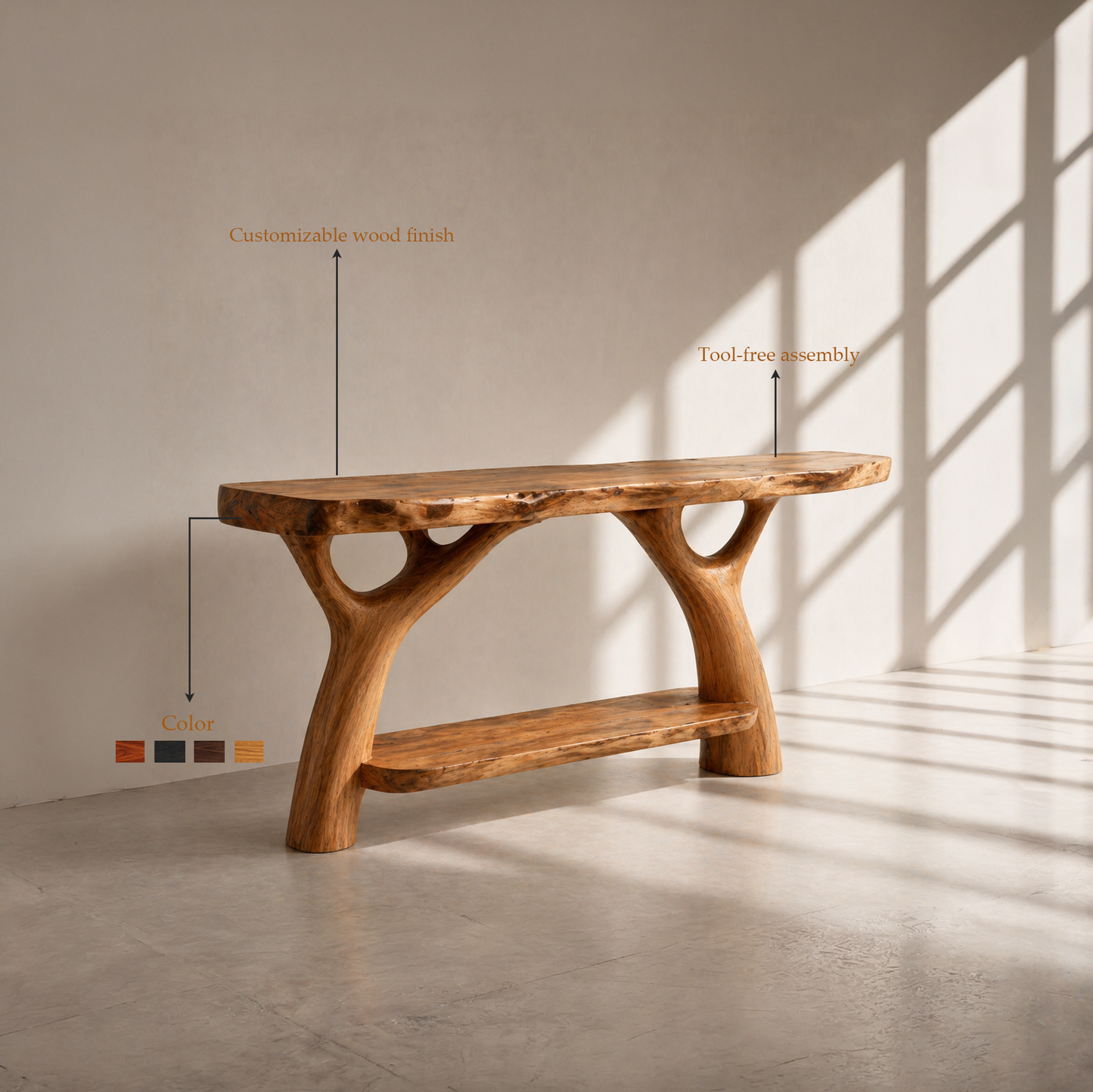 Freestanding Solid Wood Bathroom Vanity Console