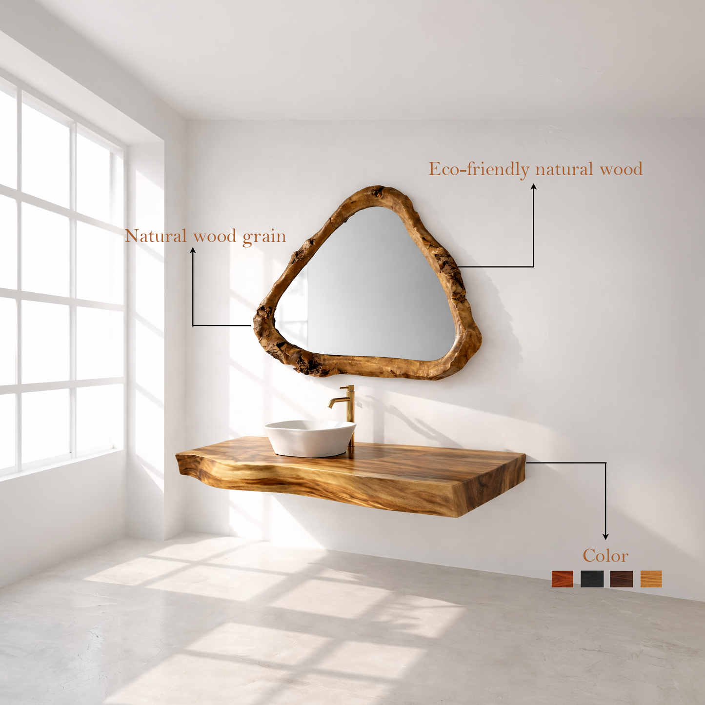 Live Edge Floating Bathroom Vanity
