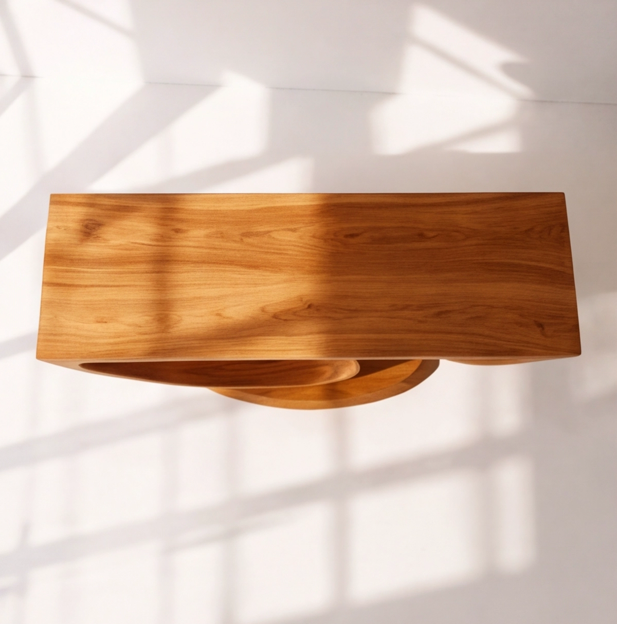 Organic Modern Sculptural Wood Console Table