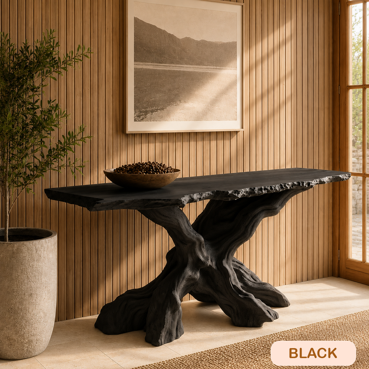 Rustic Live Edge Console Table