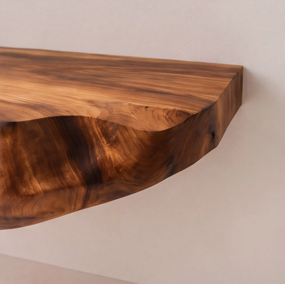 Live Edge Solid Wood Bathroom Vanity Shelf