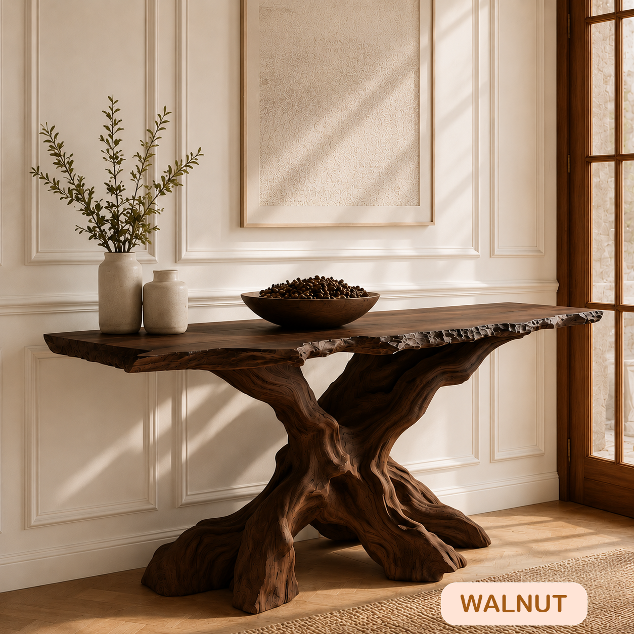 Rustic Live Edge Console Table