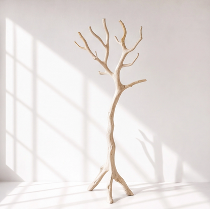 Rustic Wood Tree Coat Rack Stand