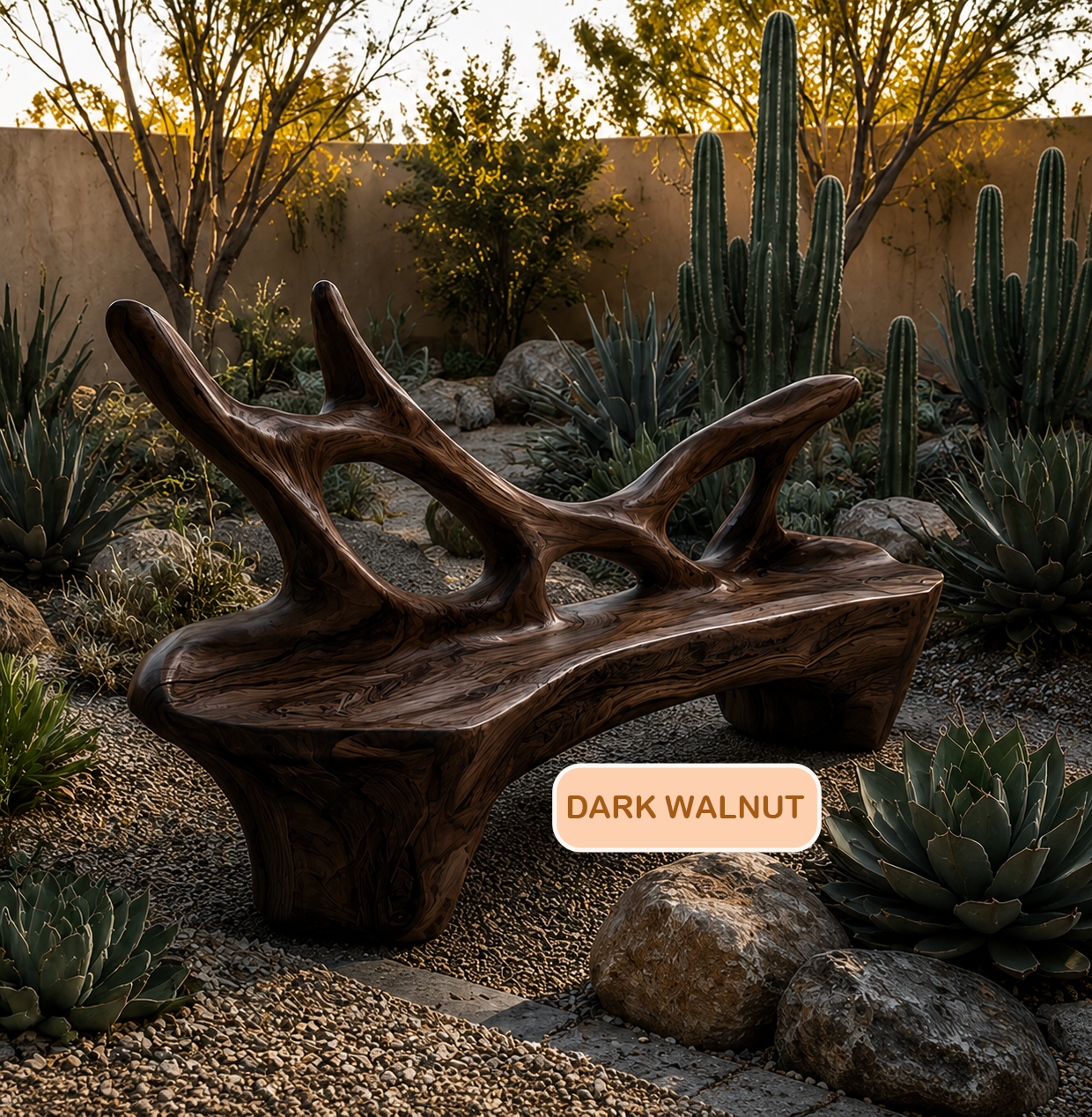 Sculptural Organic Wood Bench