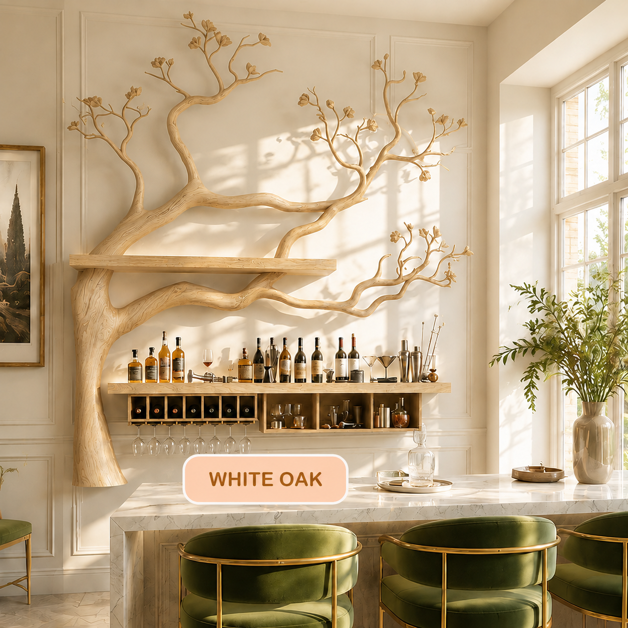Rustic Solid Wood Wall Mounted Wine Rack
