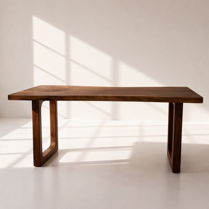 Modern Walnut Live Edge Wood Desk