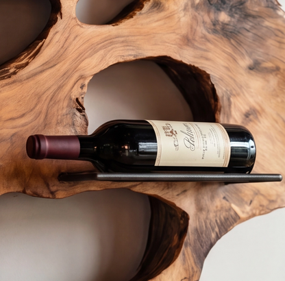 Floating Live Edge Wine Rack