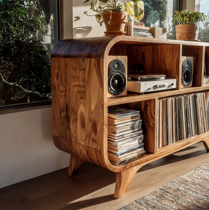Solid Wood Vinyl Record Player Stand