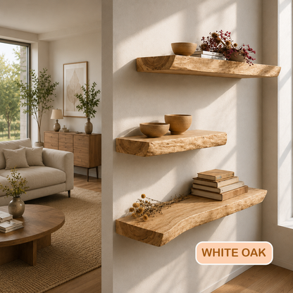 Modern Rustic Live Edge Floating Shelf
