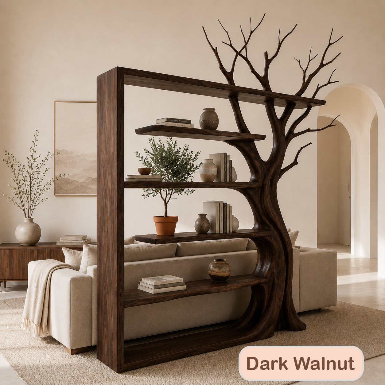 Solid Wood Open Bookcase Room Divider