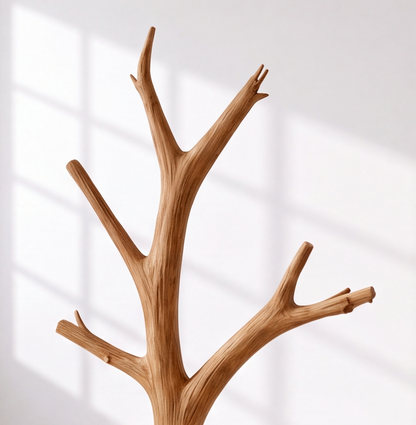 Freestanding Tree Coat Rack Solid Wood
