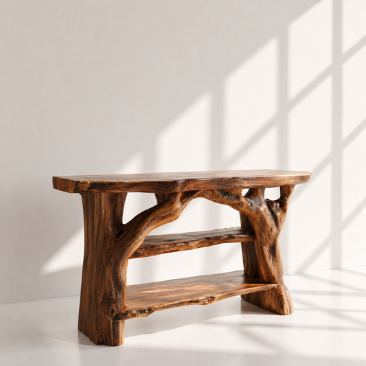 Rustic Solid Wood Bathroom Vanity Console