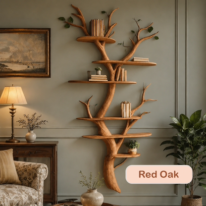 Solid Wood Freestanding Tree Shaped Bookshelf