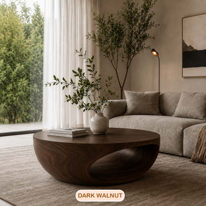 Organic Minimalist Sculptural Wood Coffee Table