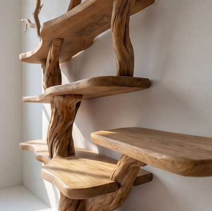 Organic Wood Tree Branch Bookshelf