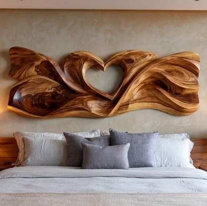Abstract Wood Heart Wall Art Sculpture