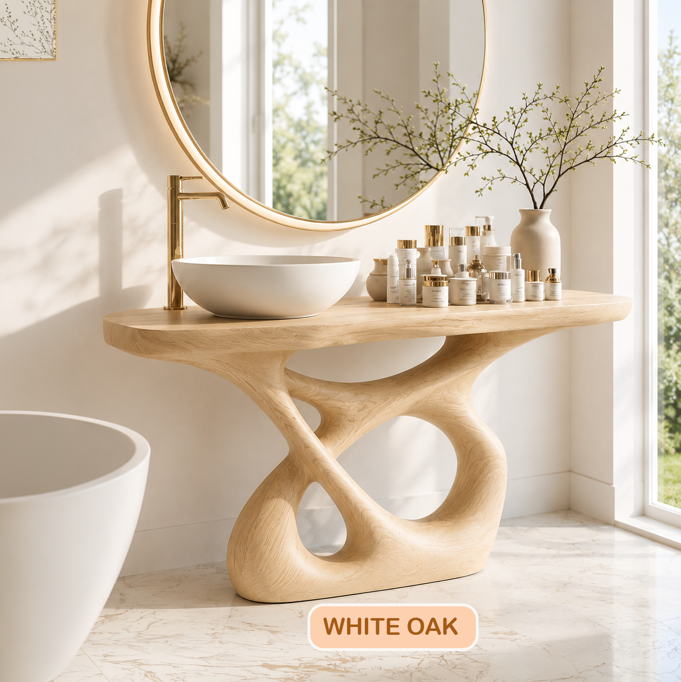 Handmade Solid Wood Bathroom Vanity Console