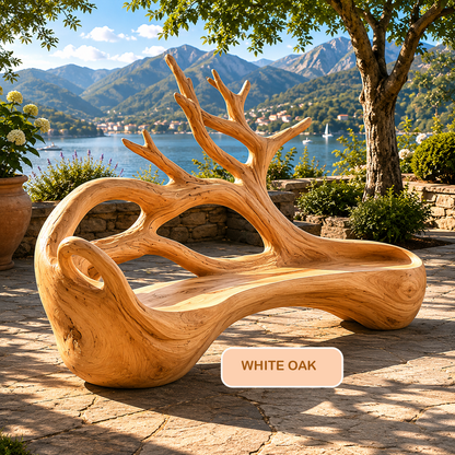 Rustic Solid Wood Tree Root Bench