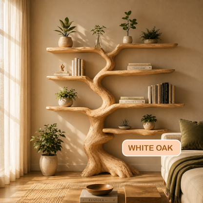 Freestanding Solid Wood Tree Bookshelf