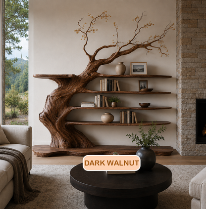 Live Edge Wood Tree Bookshelf