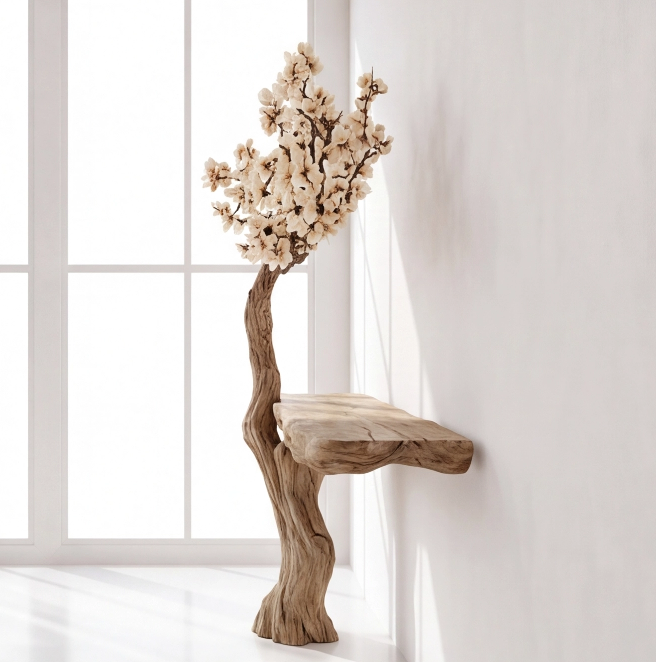 Artistic Wood Tree Shape Console Table