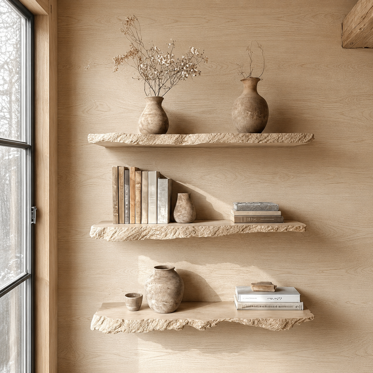 Rustic Solid Wood Floating Shelf