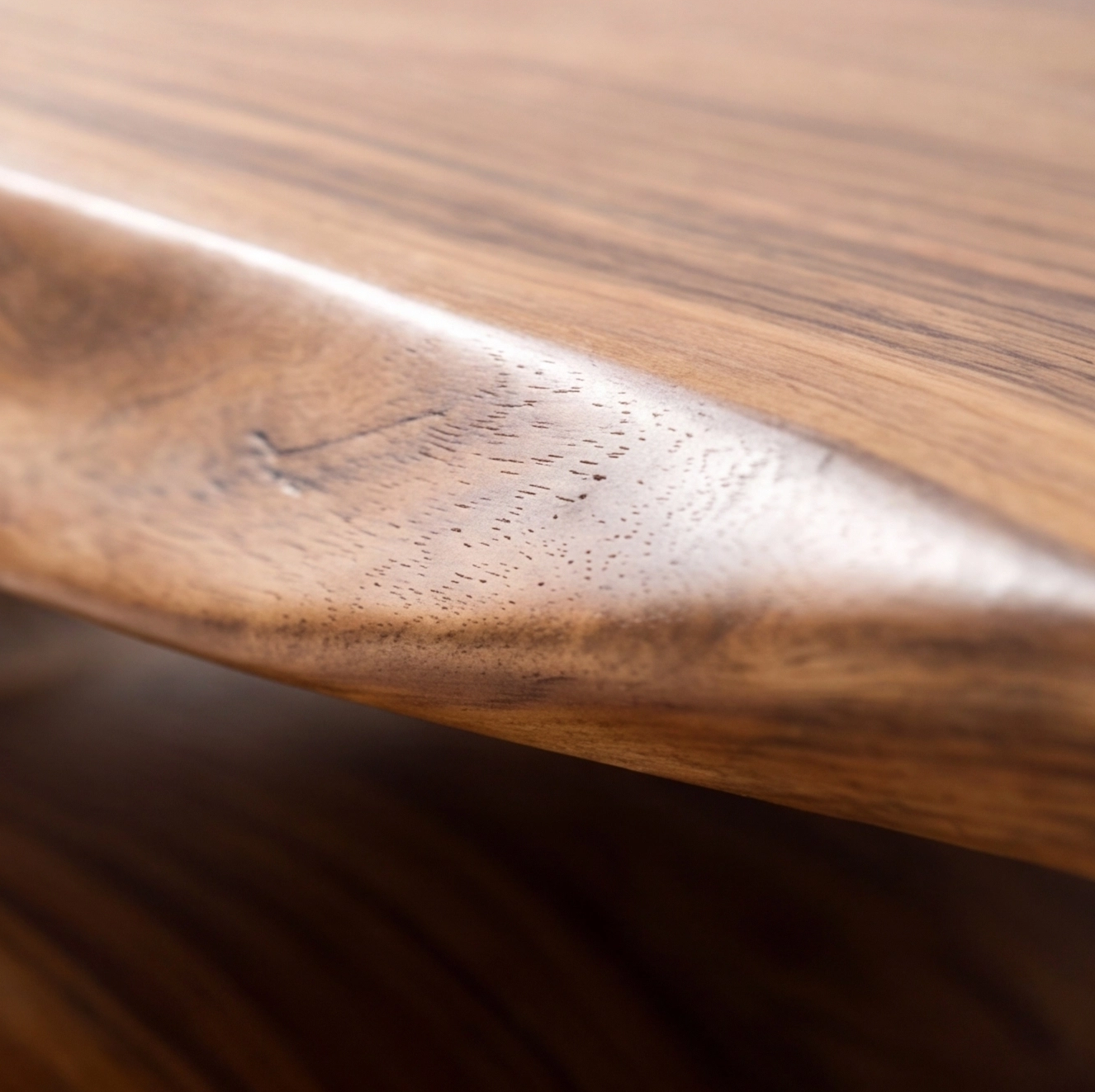 Sculptural Solid Wood Wave Coffee Table