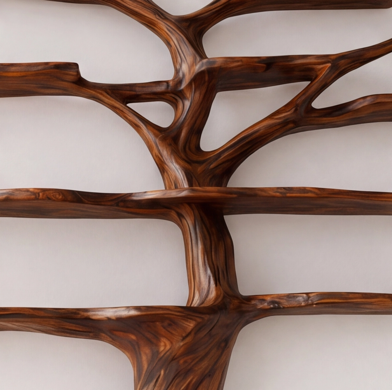 Wall Mounted Rustic Tree Bookshelf