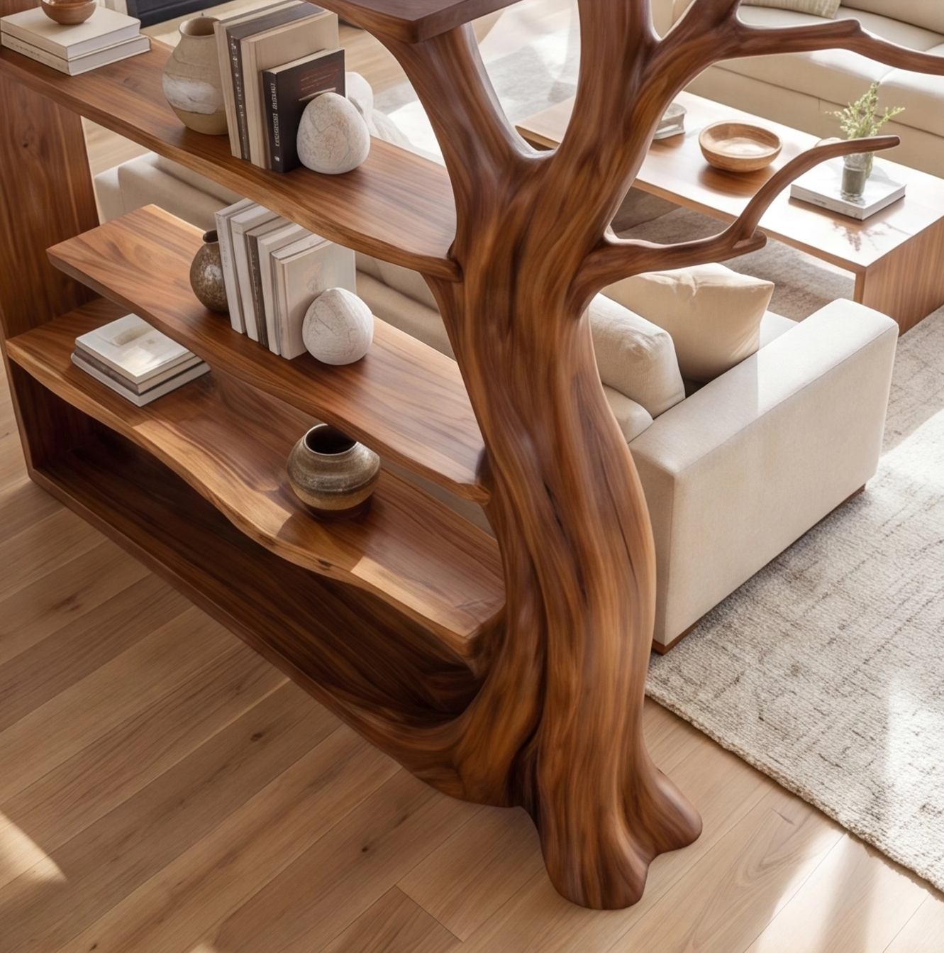 Solid Wood Open Bookcase Room Divider