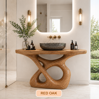 Handmade Solid Wood Bathroom Vanity Console