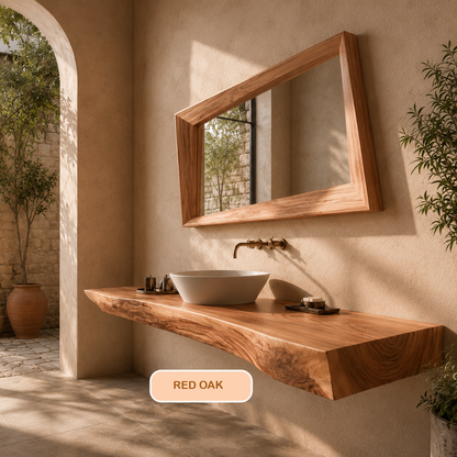 Floating Modern Rustic Wood Bathroom Vanity