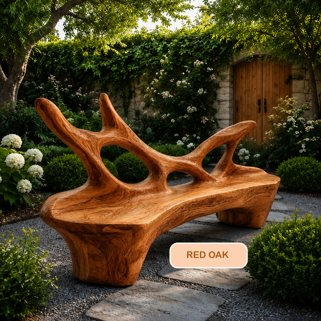 Sculptural Organic Wood Bench