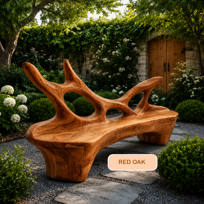 Sculptural Organic Wood Bench