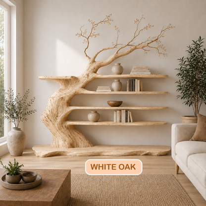 Live Edge Wood Tree Bookshelf