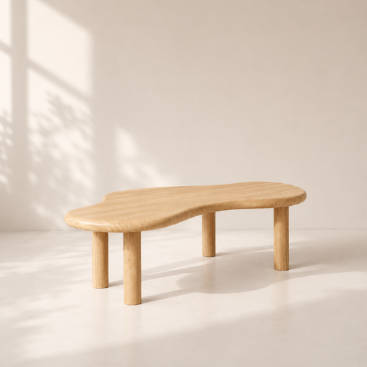Solid Red Oak Organic Coffee Table