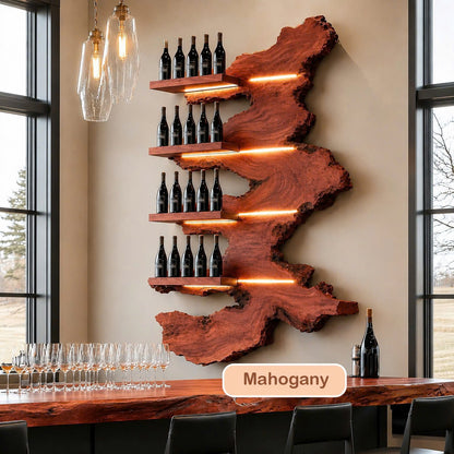 Handmade Solid Wood Live Edge Wine Rack