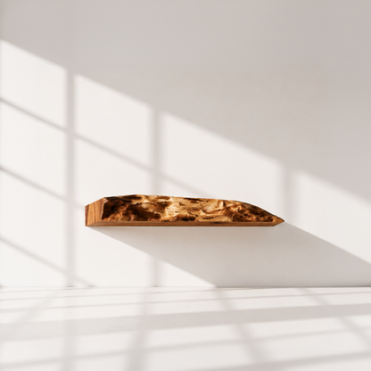 Rustic Solid Wood Live Edge Floating Shelf