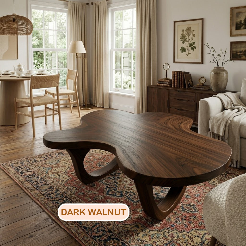 Solid Wood Organic Freeform Coffee Table