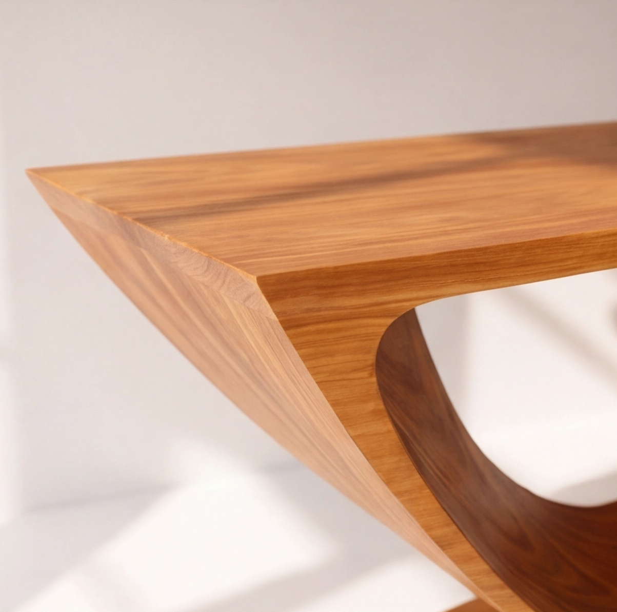 Organic Modern Sculptural Wood Console Table