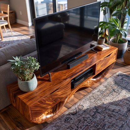 Organic Wood Modern TV Stand