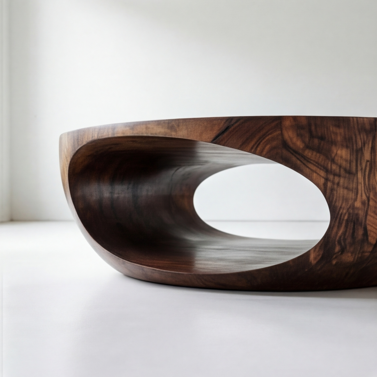 Organic Minimalist Sculptural Wood Coffee Table