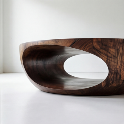 Organic Minimalist Sculptural Wood Coffee Table
