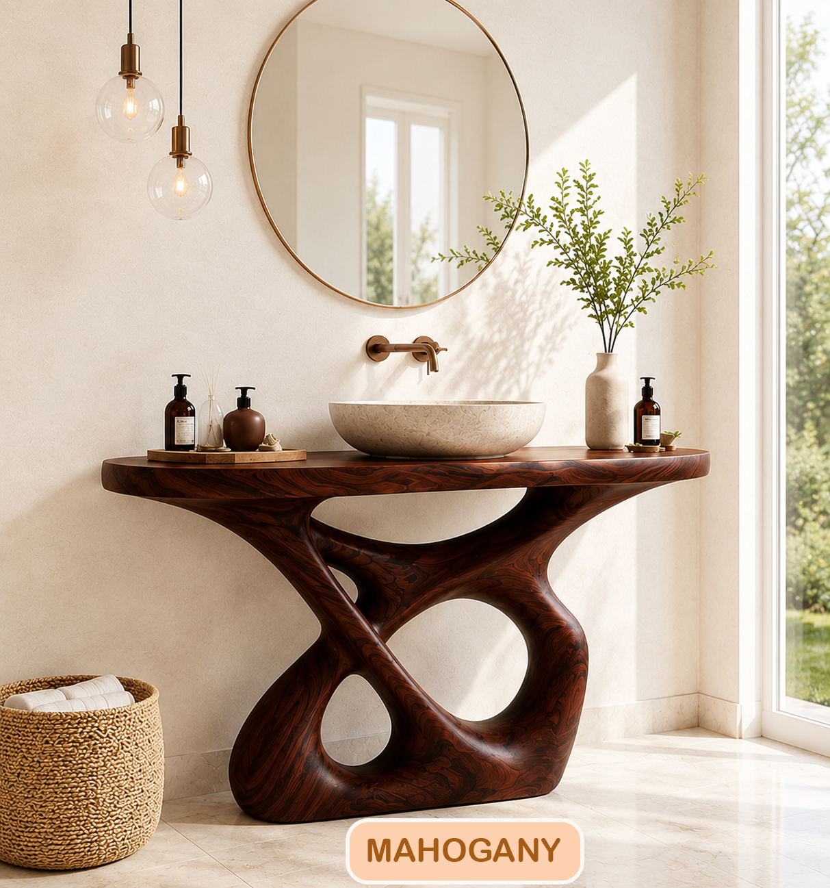 Handmade Solid Wood Bathroom Vanity Console